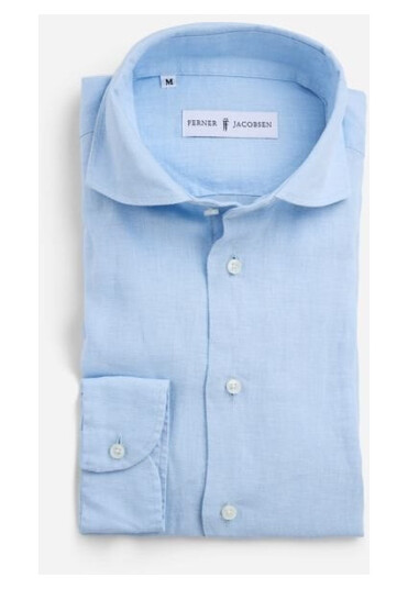 Ferner Jacobsen Regular Linen Shirt - Ligth Blue Blå L Ferner Jacobsen Regular Linen Shirt - Ligth Blue Blå L