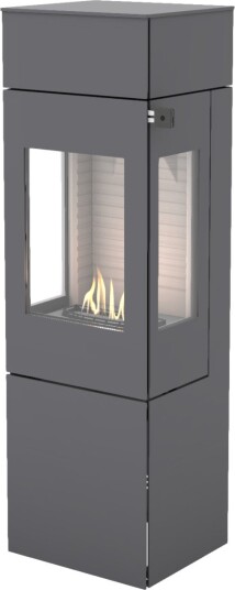 Nexo 140 platina frittstående biopeis med sideglass og ståldør