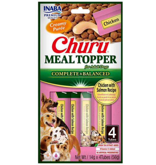 Churu Hundemat Topper Kylling og Laks 4 stk - Godbiter til Hund Churu Hundemat Topper Kylling og Laks 4 stk - Godbiter til Hund