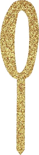 Kakedekorasjon Tall Gull Glitter av Akryl   Tallet 0