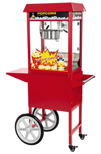 Royal Catering Popcornmaskin med vogn - rød 10010088 Royal Catering Popcornmaskin med vogn - rød 10010088