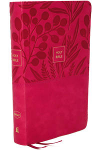Nkjv, End-Of-Verse Reference Bible, Personal Size Large Print, Leathersoft, Pink, Thumb Indexed, Red Av Thomas Nelson