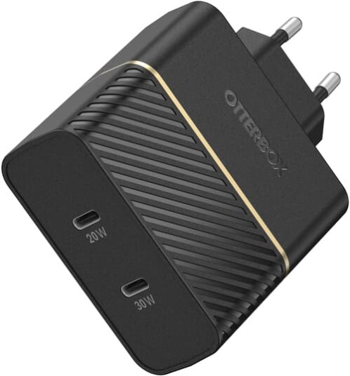 OtterBox 50W USB Vegglader med Hurtiglading Svart OtterBox 50W USB Vegglader med Hurtiglading Svart