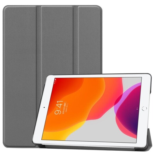 INCOVER Apple iPad 10.2" (2021 / 2020 / 2019) Skinn Flip Deksel m. Stativ - Grå