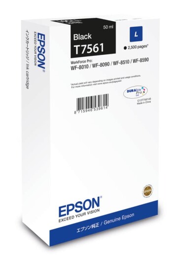 Epson Blekk Svart T7561 2,5k - Wf-8010/8090/8510/8590