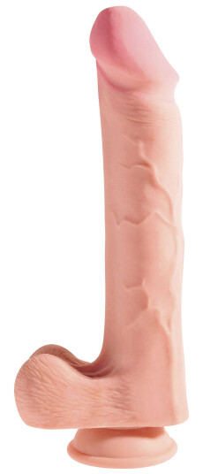 King Cock Plus Triple Density Dildo med Pung 33 cm   - Beige