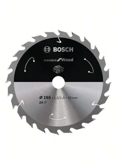 Bosch Sirkelsagblad 165 mm 24T for Batteridrevne Sager til Tre Bosch Sirkelsagblad 165 mm 24T for Batteridrevne Sager til Tre