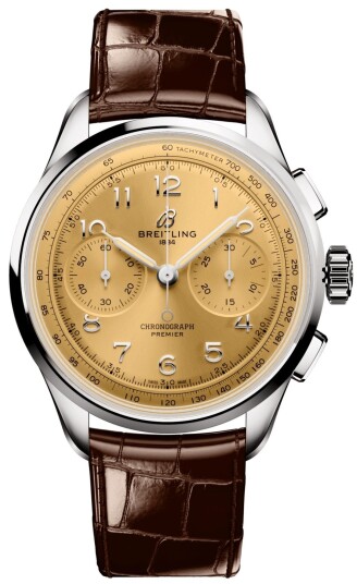 Breitling Herreklokke AB0930F51H1P1 Premier Champagnefarget/Lær Ø40