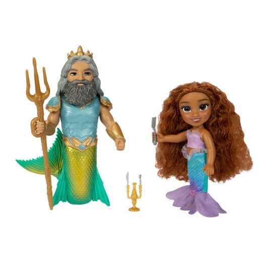 Jakks Little Mermaid Live Action 15cm Petite Ariel And Triton Set