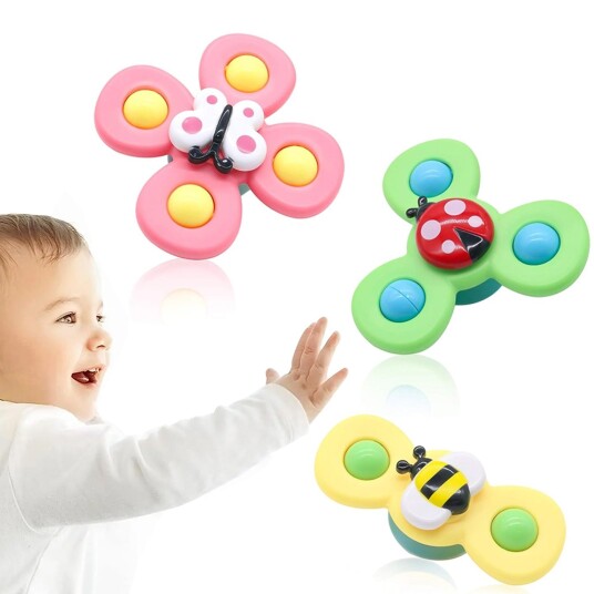 3 Pak Fidget Spinners Med Sugekopp For Barn 3 Pak Fidget Spinners Med Sugekopp For Barn