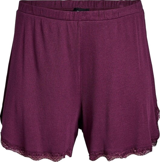 Zizzi Pyjamasshorts melna Lace Brun