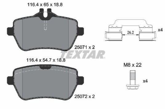Bremseklosser TEXTAR 2507101