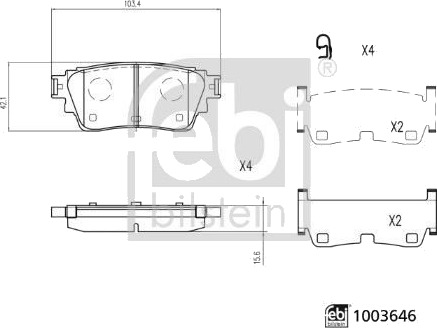 FEBI BILSTEIN 1003646 Bremseklosser