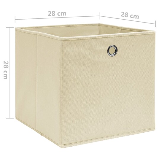vidaXL Oppbevaringsbokser 10 stk uvevd stoff 28x28x28 cm kremhvit vidaXL Oppbevaringsbokser 10 stk uvevd stoff 28x28x28 cm kremhvit