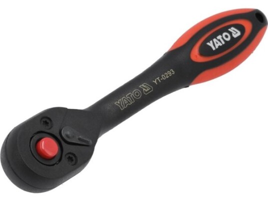 Yato YT-0293 Reversibel Skralle i Kromvanadiumstål 1/4" Sort/Rød