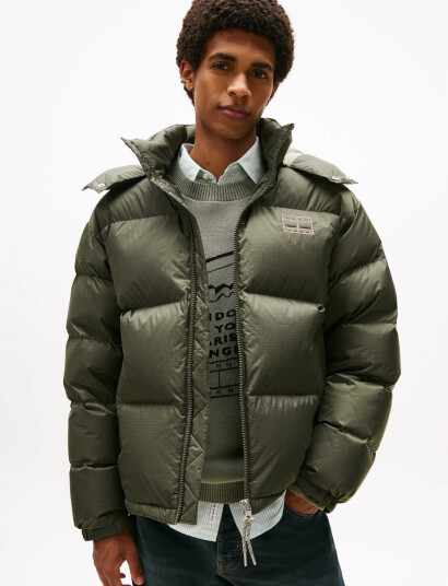 Tommy Jeans Tjm Alaska Down Puffer Ext - Khaki green - XXL