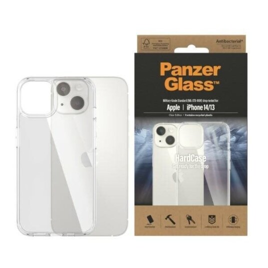 PanzerGlass HardCase Gjennomsiktig Deksler for iPhone 14/13 - Antibakteriell PanzerGlass HardCase Gjennomsiktig Deksler for iPhone 14/13 - Antibakteriell