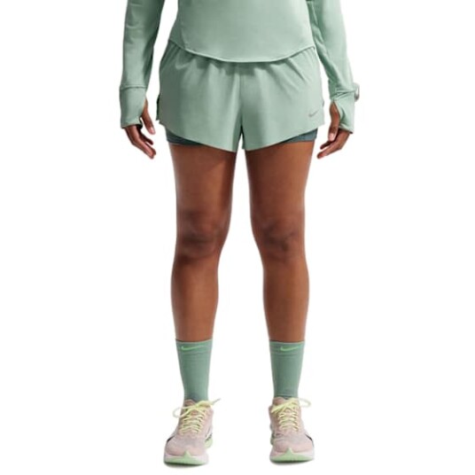 Nike Swift Dri FIT 2 i 1 Shorts Dame Steam/Mineral Slate/Reflective Silver M