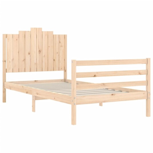 vidaXL Sengeramme med hodegavl 100x200 cm heltre 8720845993412