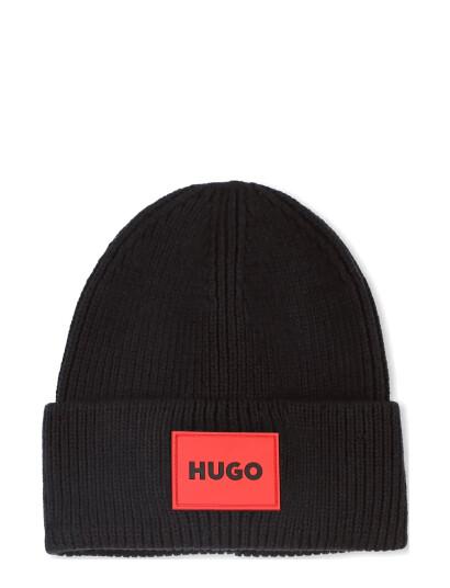 Hugo Kids Pull On Hat - Black - 54 Hugo Kids Pull On Hat - Black - 54