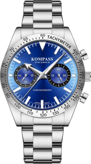 Kompass Airborne Chronograph Silver Blue