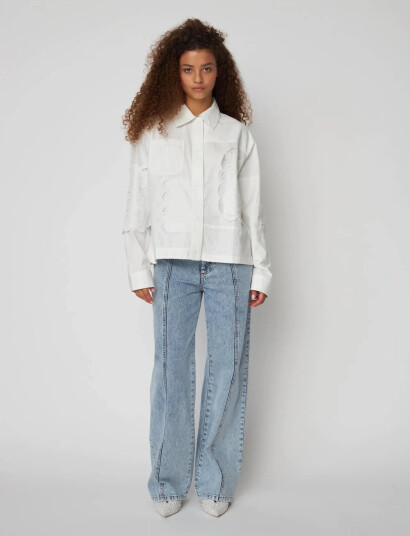 Stella Nova Elements Embroidered Cotton Shirt White 34 Stella Nova Elements Embroidered Cotton Shirt White 34