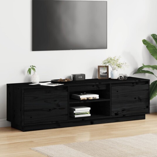 vidaXL TV-benk svart 140x35x40 cm heltre furu 8721012264212