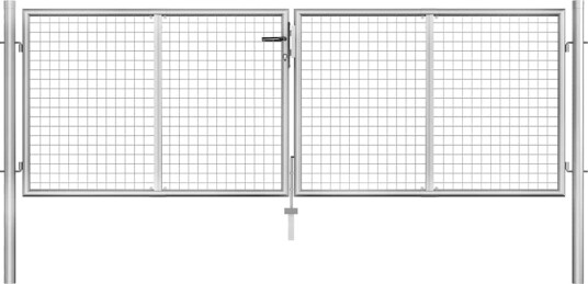vidaXL Hageport galvanisert stål 306x125 cm sølv