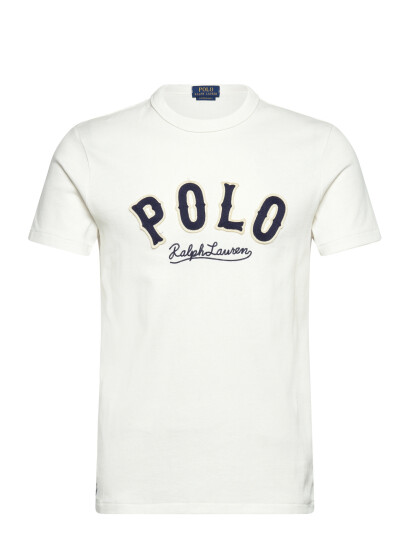 Polo Ralph Lauren Custom Slim Fit Western Logo T Shirt CreaM Polo Ralph Lauren Custom Slim Fit Western Logo T Shirt CreaM