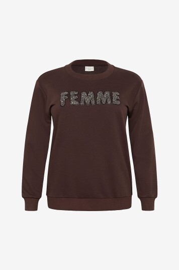 KAFFE Curve Collegegenser kcElise Brun KAFFE Curve Collegegenser kcElise Brun