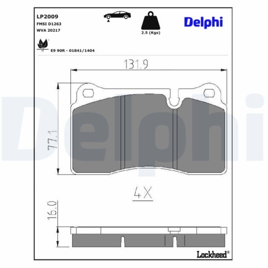 Bremseklosser DELPHI LP2009 Bremseklosser DELPHI LP2009