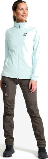 Revolutionrace Hiker Cropped Half zip Fleece Dame Seal Brown 2XL Dame Overdeler Fleece & midlayers
