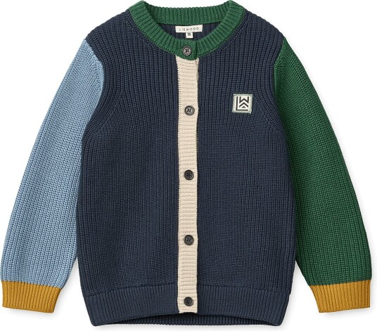 Liewood Thea Cotton Knit Cardigan   CLASSIC NAVY MULTI MIX   86/92