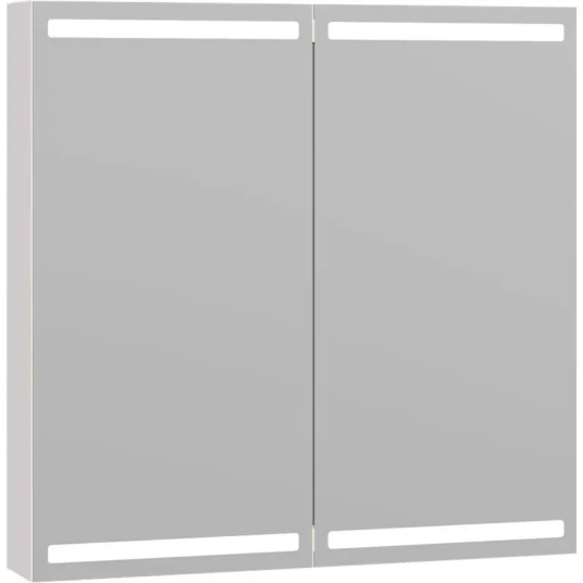 Dansani Level Speilskap med LED-lys 80x14,5x80 cm Hvit Høyglans Dansani Level Speilskap med LED-lys 80x14,5x80 cm Hvit Høyglans