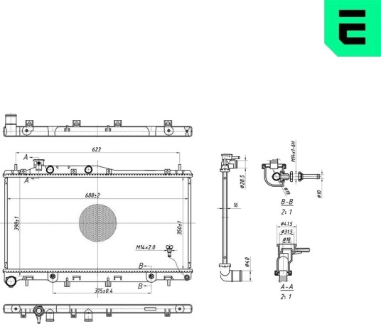 ERA 673553 Radiator motorkjøling ERA 673553 Radiator motorkjøling