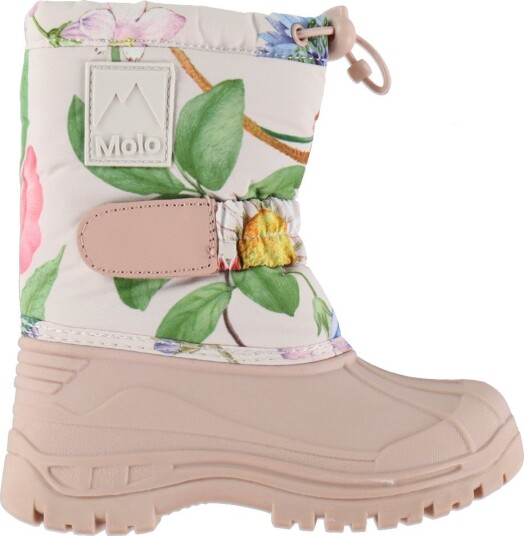 Molo Vintersko Driven Antikke blomster Molo 35 Vinterstøvler Beige Rosa