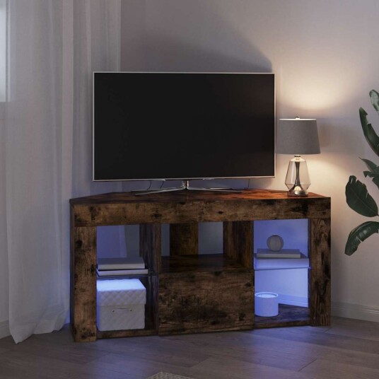 Hjørne LED TV skap Røkt eik 105 x 40 x 50 cm Konstruert tre Hjørne LED TV skap Røkt eik 105 x 40 x 50 cm Konstruert tre