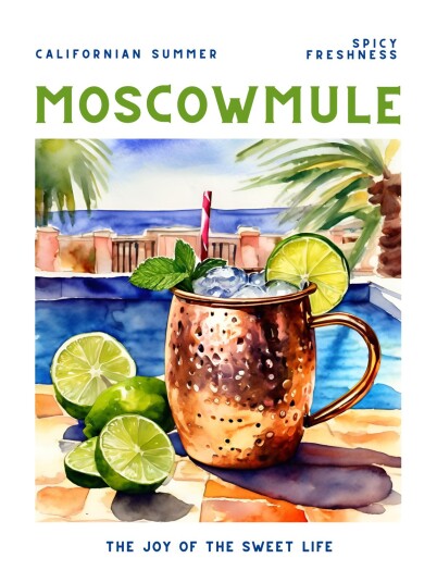Plakat Moscow Mule Cocktail Plakat Moscow Mule Cocktail