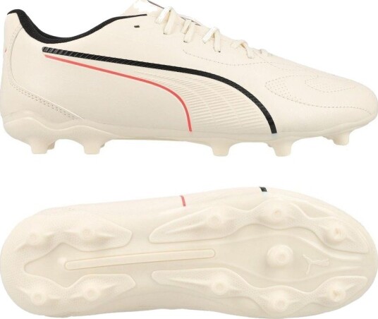 PUMA King 20 Play Fg/ag The Arrival - Sukkermandel/PUMA Svart/ultra Red Barn, størrelse 35