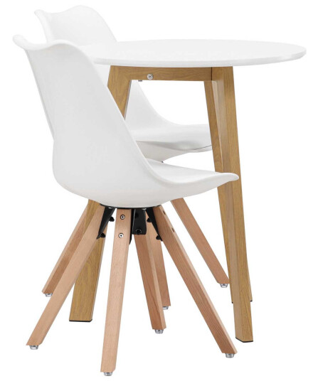 Venture Design Leonora & Zeno spisegruppe Hvit/hvit 2 stoler & bord 65 cm
