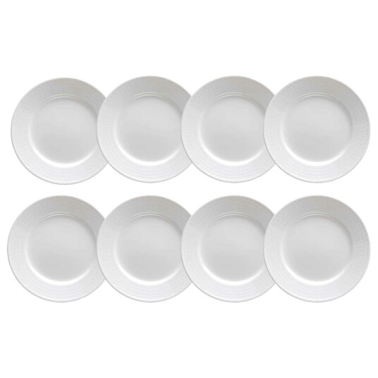 Rörstrand Swedish Grace Tallerken 21 cm Snø 8 pk