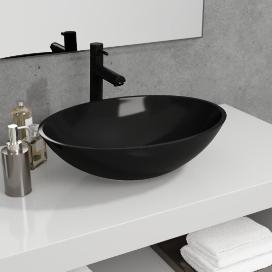vidaXL Servant glass 50x37x14 cm svart