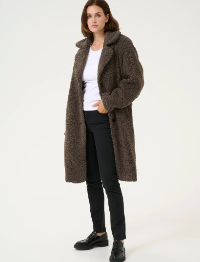 Kaffe Kabalmi Teddy Coat   Brown   40