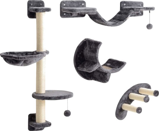 Cat Klatreveggsett med hengekøye og bro, mørkegrå