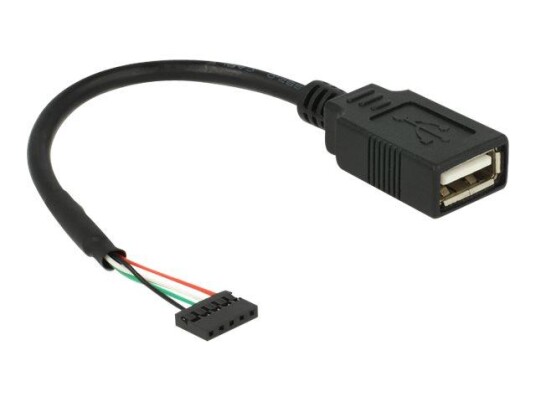Delock intern-til-ekstern USB-adapter - USB til 5-pins USB 2.0-hode - 15 cm Delock intern-til-ekstern USB-adapter - USB til 5-pins USB 2.0-hode - 15 cm
