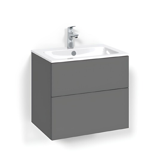Macro Design Crown Plain Servantskap 2 Skuff - med Light Servant Antrasitt / 60cm 14