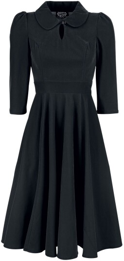 H&R London   Rockabilly Middellang kjole   Glamorøs fløyelskjole   XS til 4XL   Damer   svart