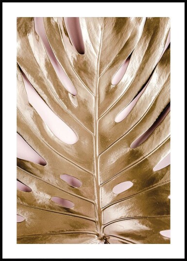 Golden Monstera №3 Plakat Plakat / 100x150cm