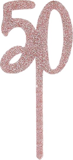 Kakedekorasjon 50 Roségull i Akryl