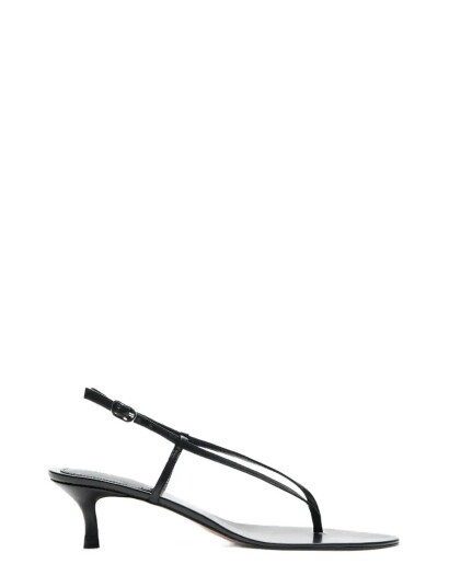 Mango Heeled Leather Sandals With Straps Black 37